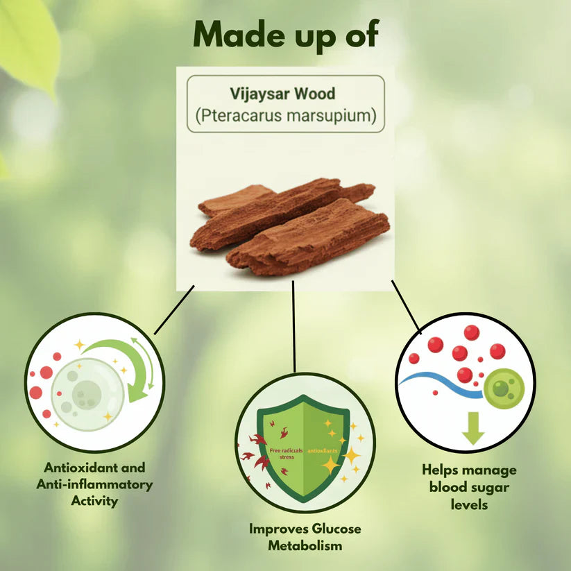 Sugar Balance Vijaysar Wood Glass — image 3
