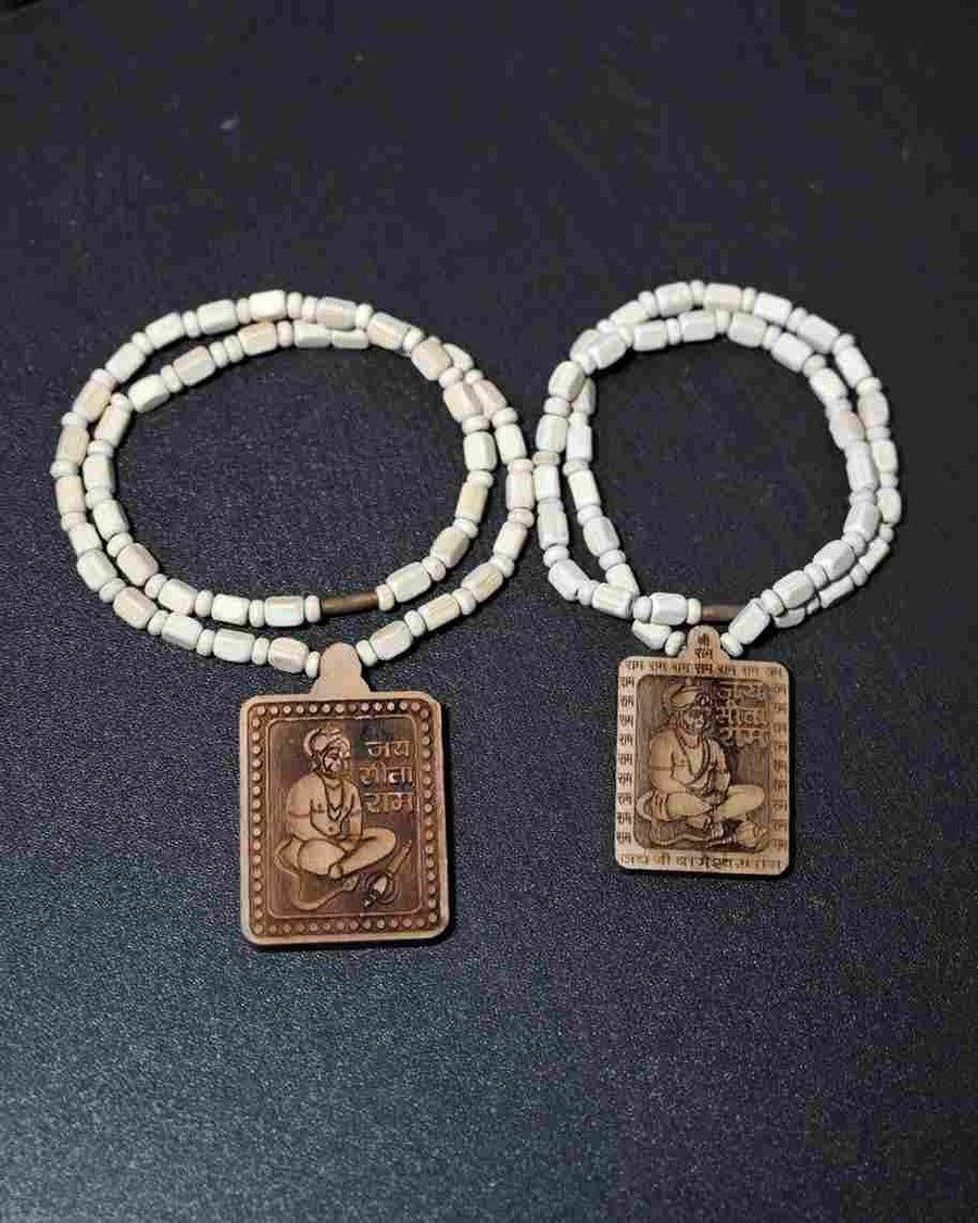 Tulsi Kanthi Mala With Hanuman Pendant for Men Wood Locket Set(Pack Of 1) — image 4