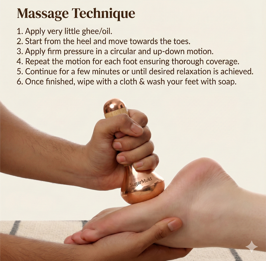 SugarMukt Kansa Detox Foot Massager: 100% Pure & Ancient Sugar Management — image 3